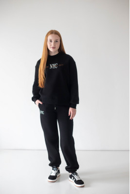 Жіночий теплий костюм oversize із триниткового футера з начосом